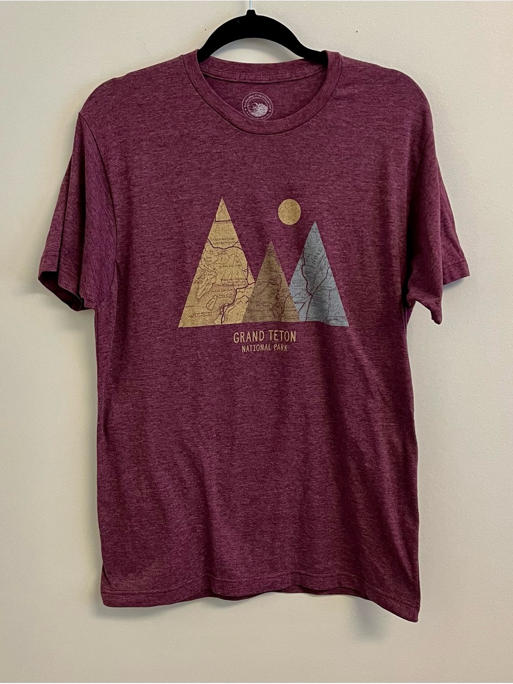 Grand Teton National Park Graphic Tee Men's Burgundy Short Sleeve T-Shirt Large